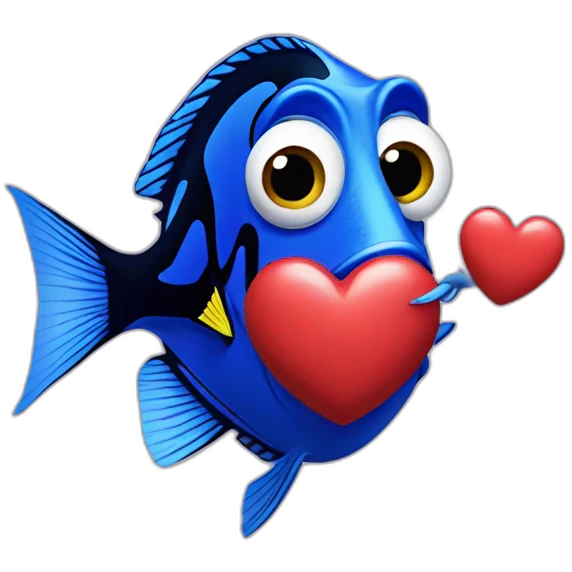 dory holding a heart emoji