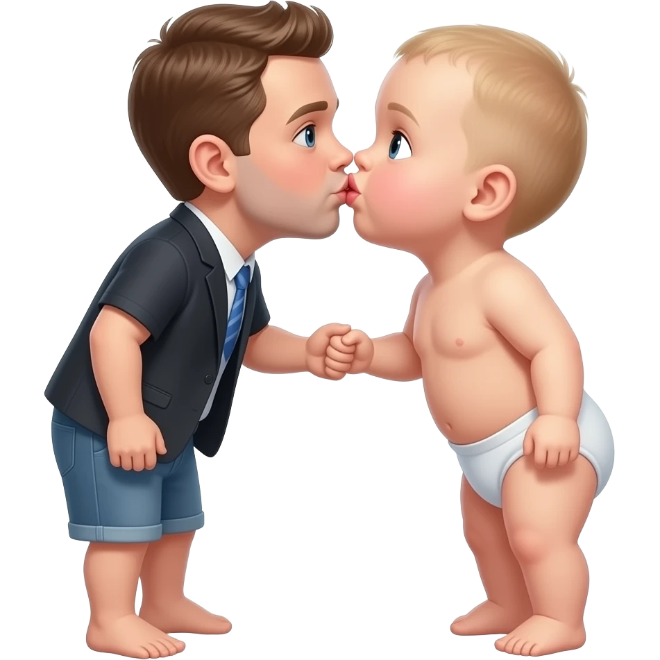 Jeffrey eipstein full body, baby full body kissing each others lips touching emoji
