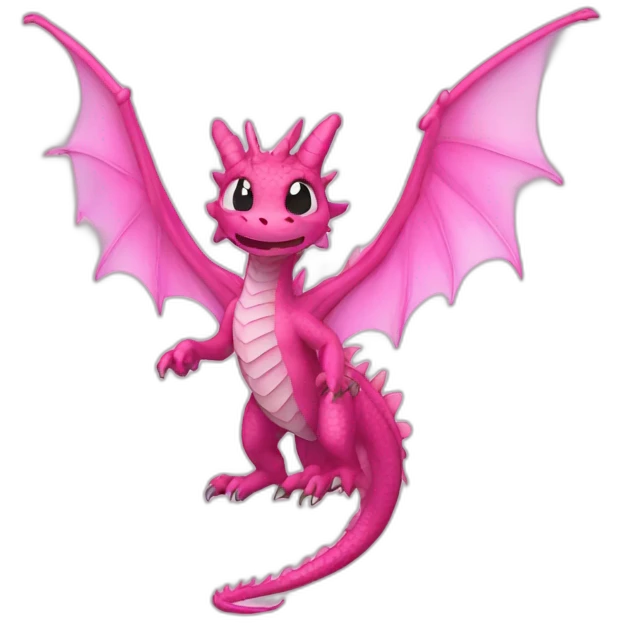 dragon, fairy wings, pink emoji