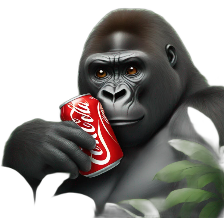 Gorilla drinking coca cola emoji