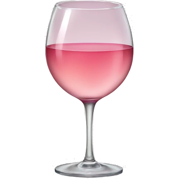 Glass of rosè wine with a kiss on it emoji