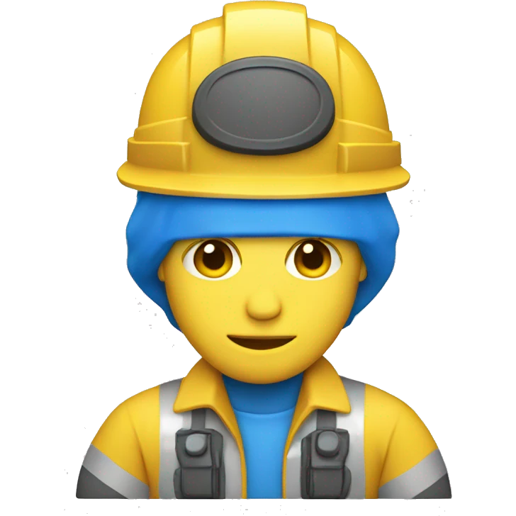 Yellow engineer with an blue helmet emoji