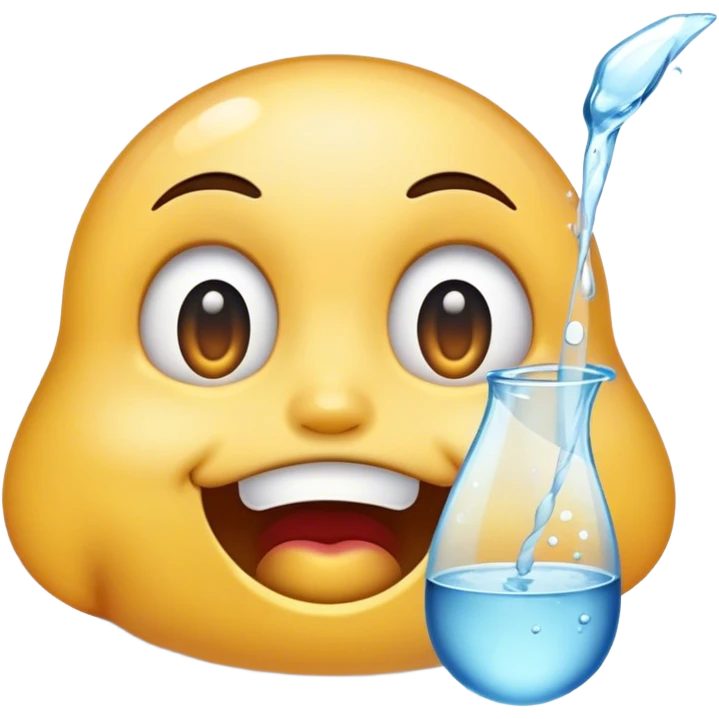 Emoji with water coming out mouth drooling emoji