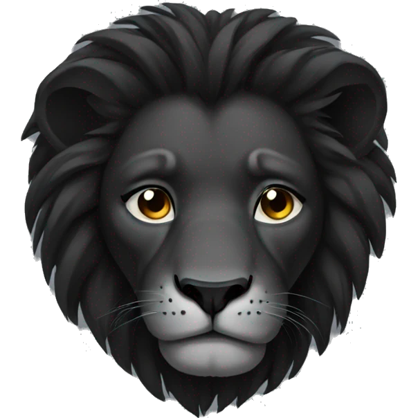 Sad black lion emoji