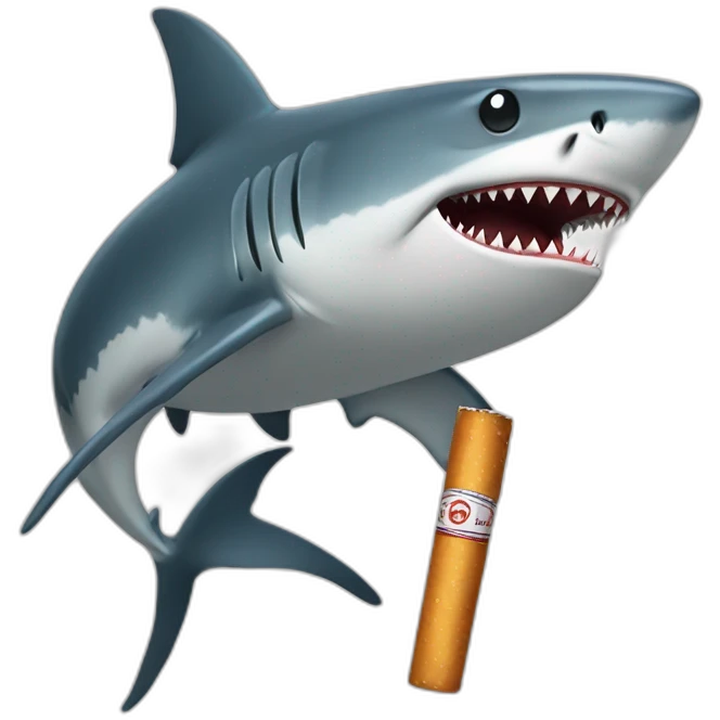Shark with a roled cigaret emoji