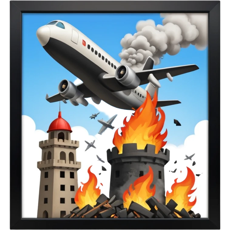 Kuleye çarpan uçak emoji