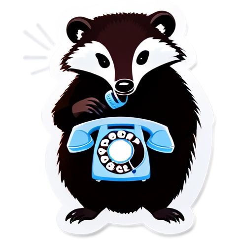 badger on a corded phone emoji