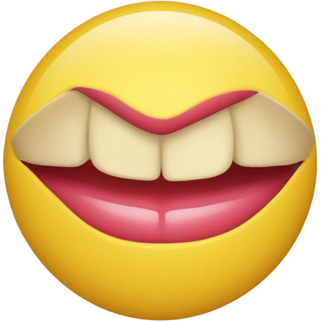 bitting lip yellow circle emoji emoji