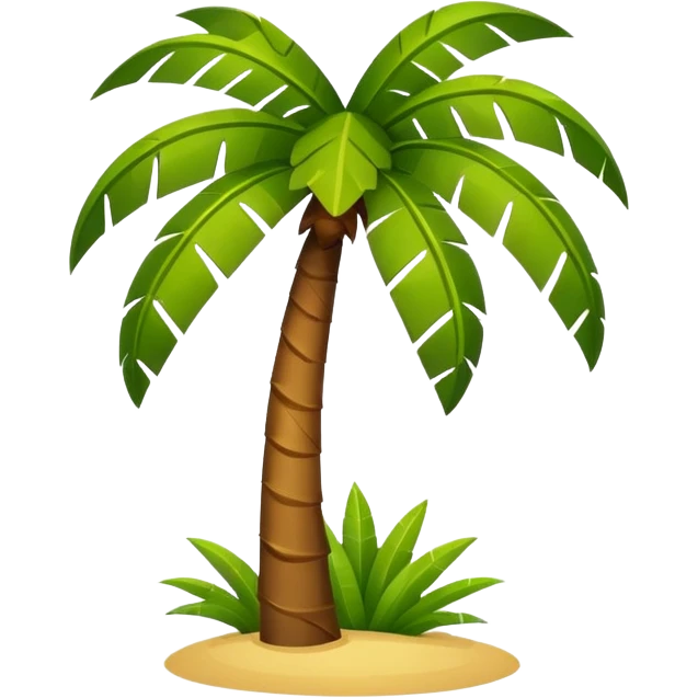 Palm Tree: flat body toony leafs emoji