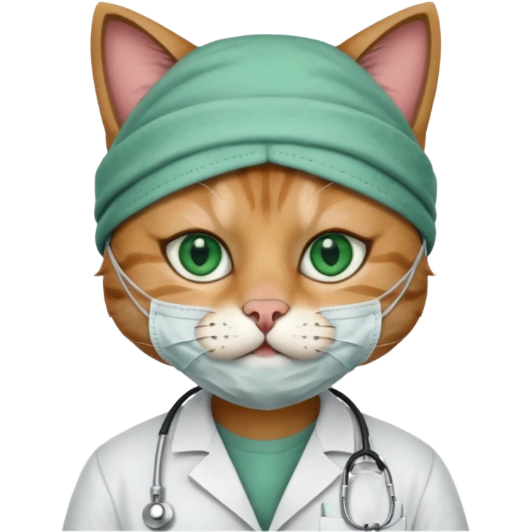 doctor cat, surgeon mask emoji