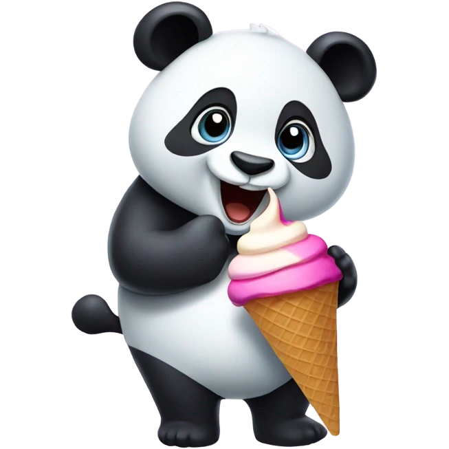 panda eating ice cream  emoji