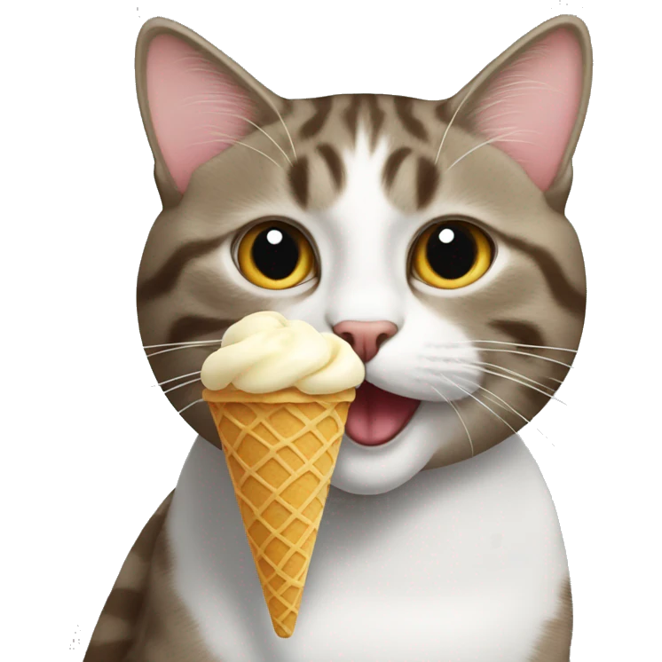 Cat eating icecream emoji