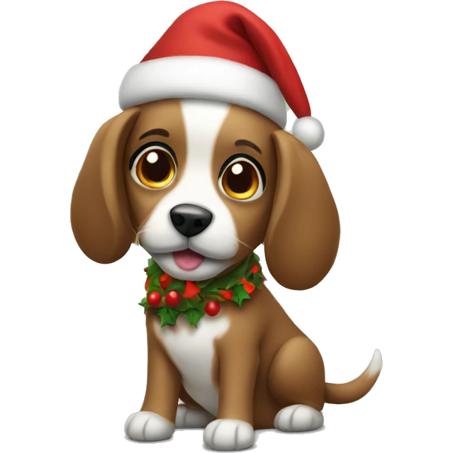 Christmas dog emoji