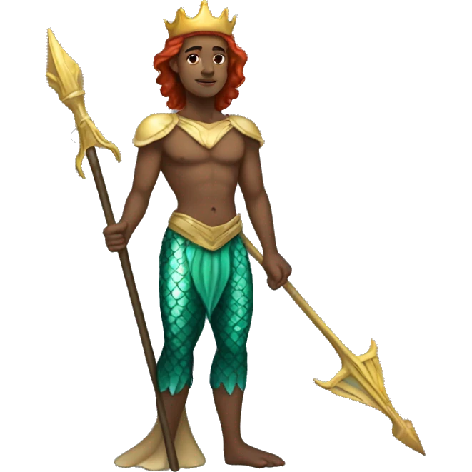 Mermaid prince with trident emoji