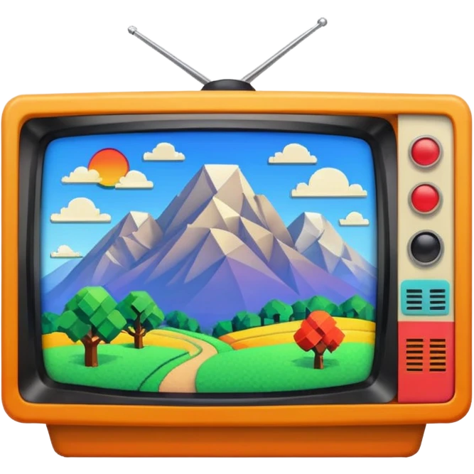 thumbnail picture mac os, retro video preview tv icon, landscape in video emoji