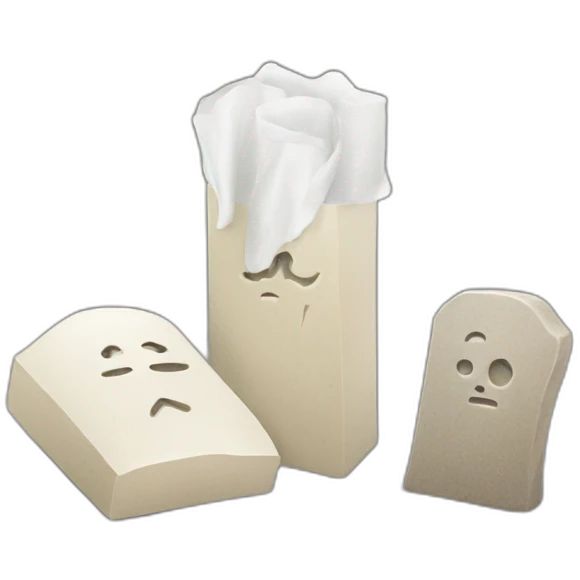 tissues and gravestones emoji