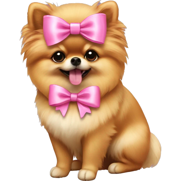 Pomeranian pink bow emoji