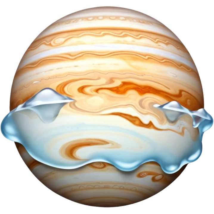 Jupiter covered in ice emoji