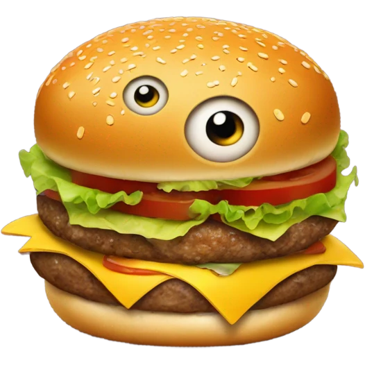 Burger with eyes emoji