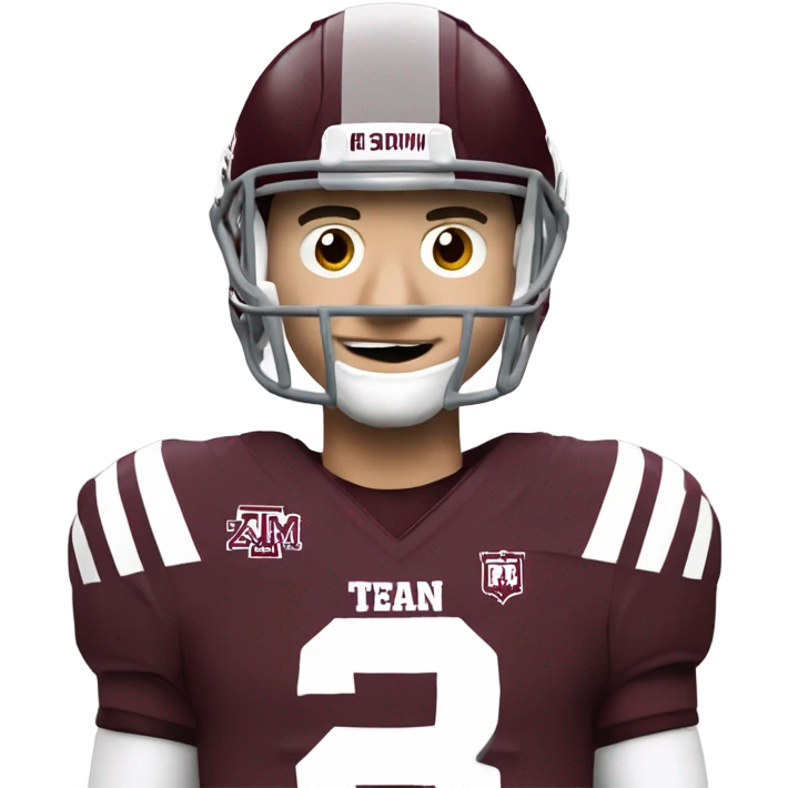 Johnny manziel in a Texas a&m maroon uniform holding up one thumb  emoji
