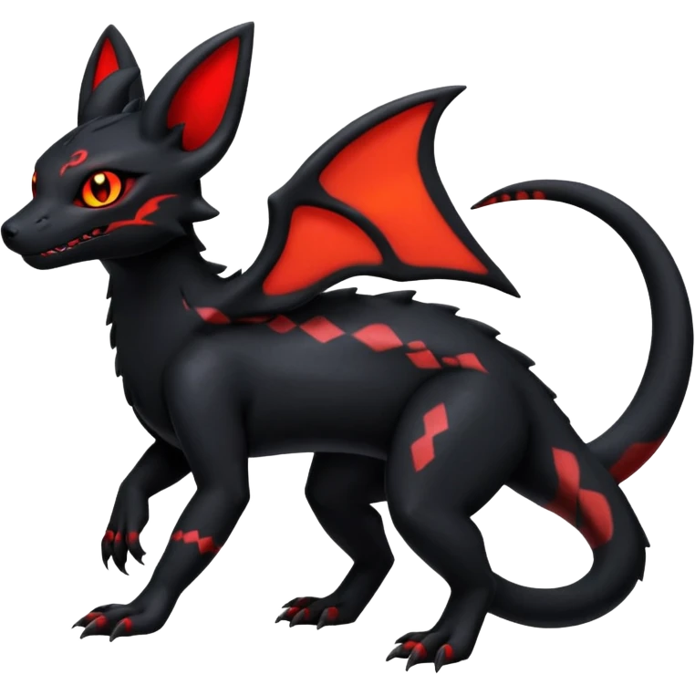 Dark Edgy Salandit-Umbreon-Fakémon-hybrid-creature (full body)  emoji