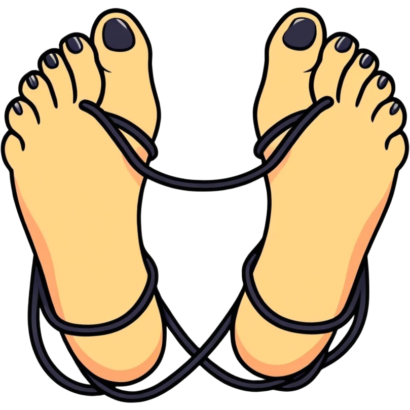 Feet tied together with rope emoji