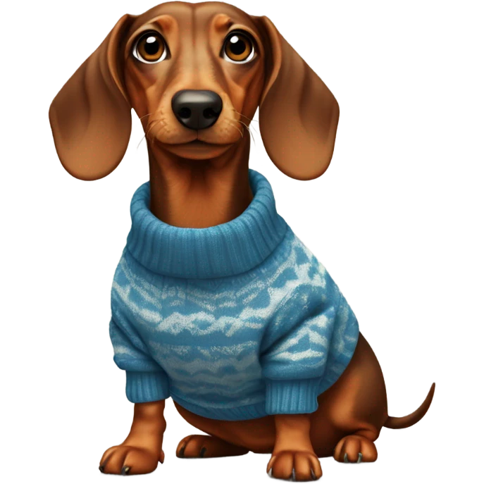 dachshund wearing a jumper emoji