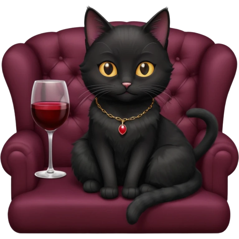 black cats On A Couch With Wine emoji