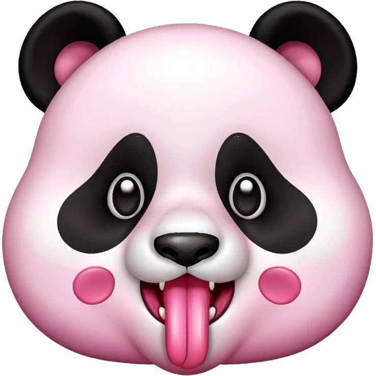panda with his tongue out in a freaky way emoji