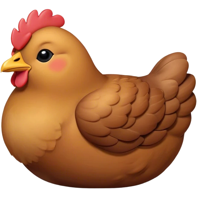 Meme-Worthy Cute Sleeping Brown Chicken Portrait Emoji, Head resting peacefully with a contented smile, showcasing a delightfully compact build and a luxuriously soft brown plumage, eyes shut in a serene, restful nap, Simplified yet hilariously adorable features, highly detailed, glowing with a soft, drowsy light, high shine, relaxed and utterly lovable, stylized with an air of playful laziness, bright and heartwarming, soft glowing outline, capturing the essence of a comically sleepy chicken, so meme-worthy it feels like it could instantly become the next viral sensation of adorable slumber! emoji