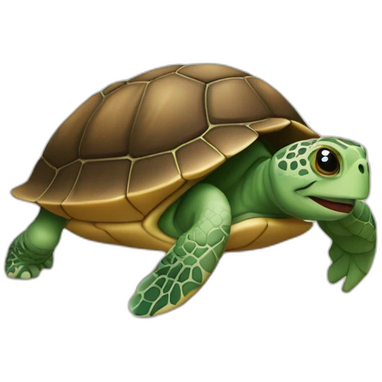 Une tortue avec un coeur emoji
