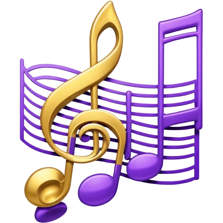 mystical object purple and gold music emoji