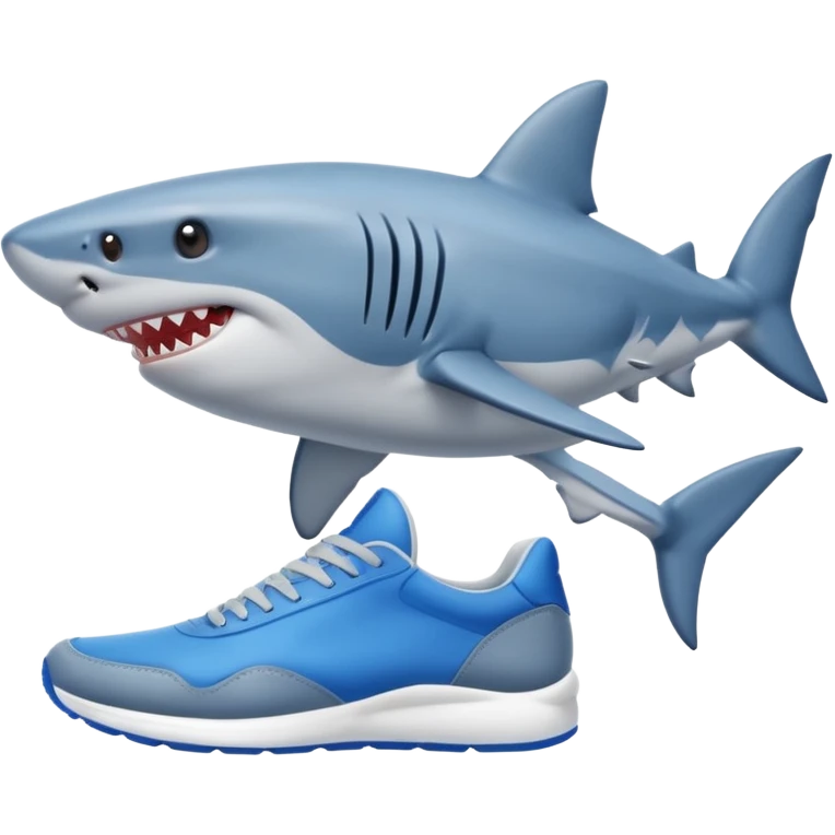 As un tiburón con tenis azules  emoji