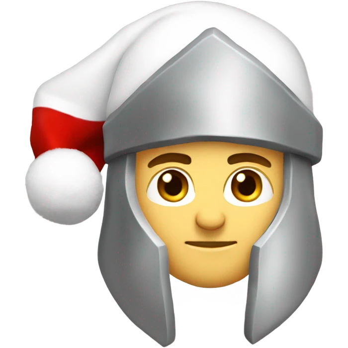 white spartan male wearing red santa hat emoji