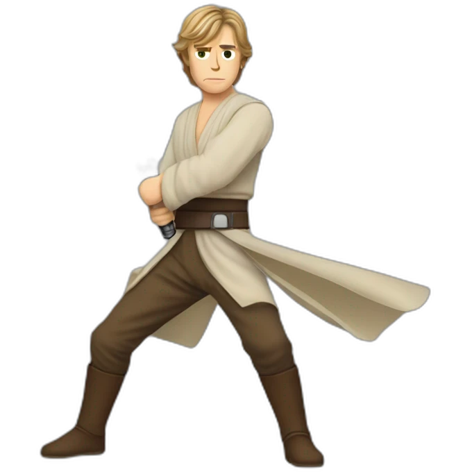 Luke skywalker, jedi, lightsaber, full body emoji