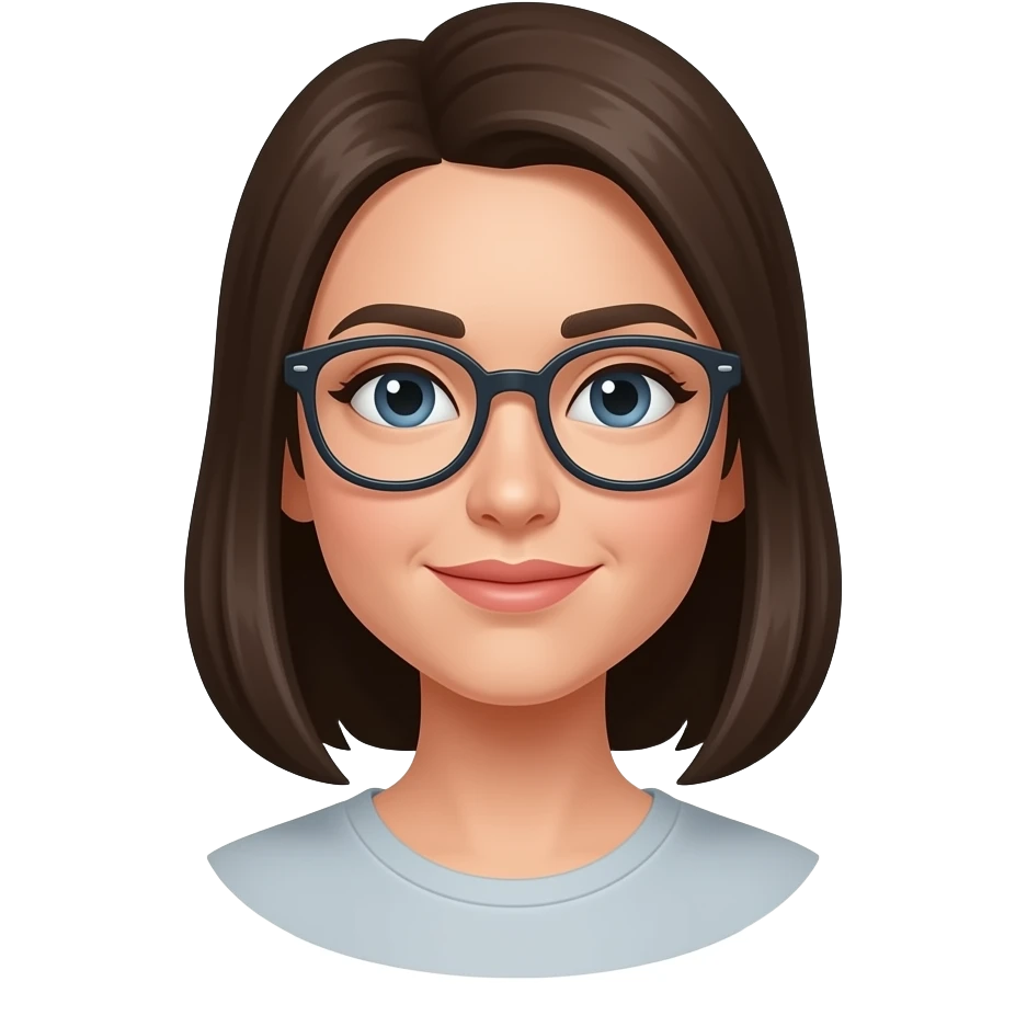 Ea sa fie troscata cu ochelari ogtogonali emoji