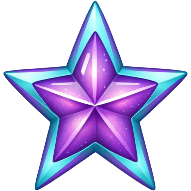 glitter purple and cian star emoji