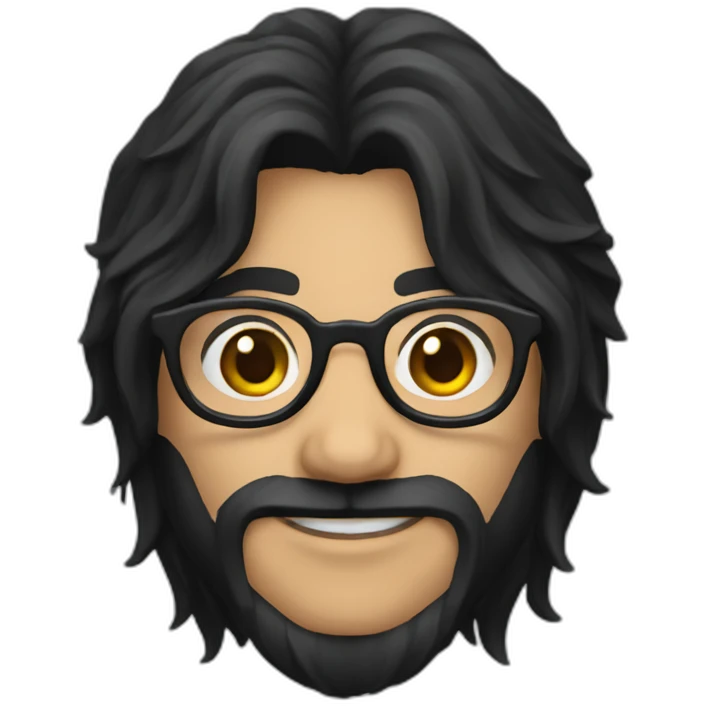 developer with long black hair and Harry Potter glasses emoji