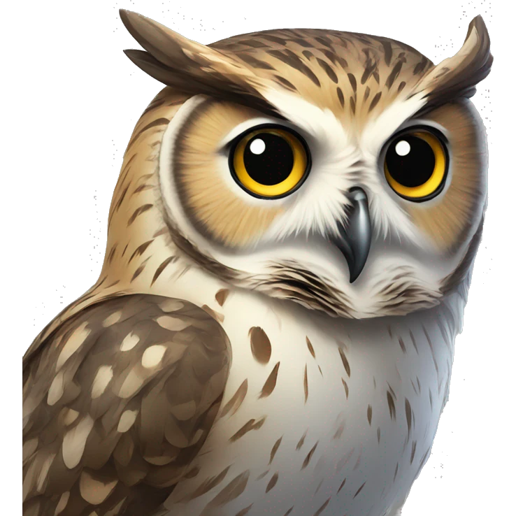 vector owl as an H emoji