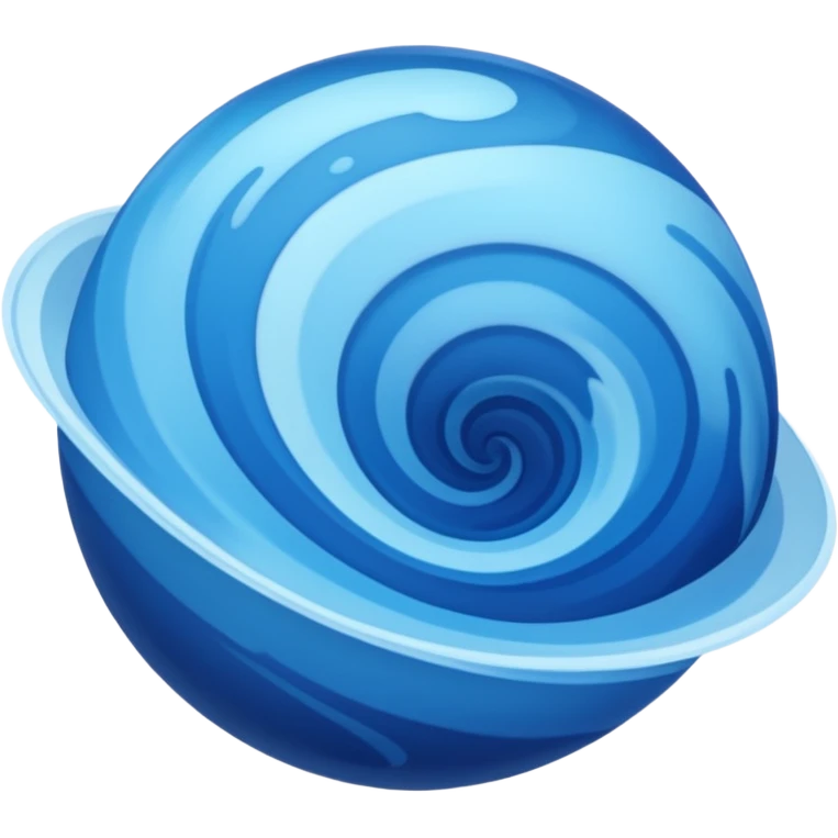 Can you make me an emoji of a blue planet? Without a face, an actual planet. I like swirls of different shades of blue but no clouds  emoji