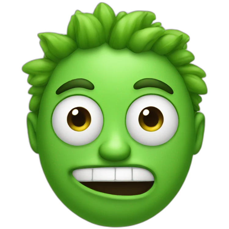 funny green face emoji
