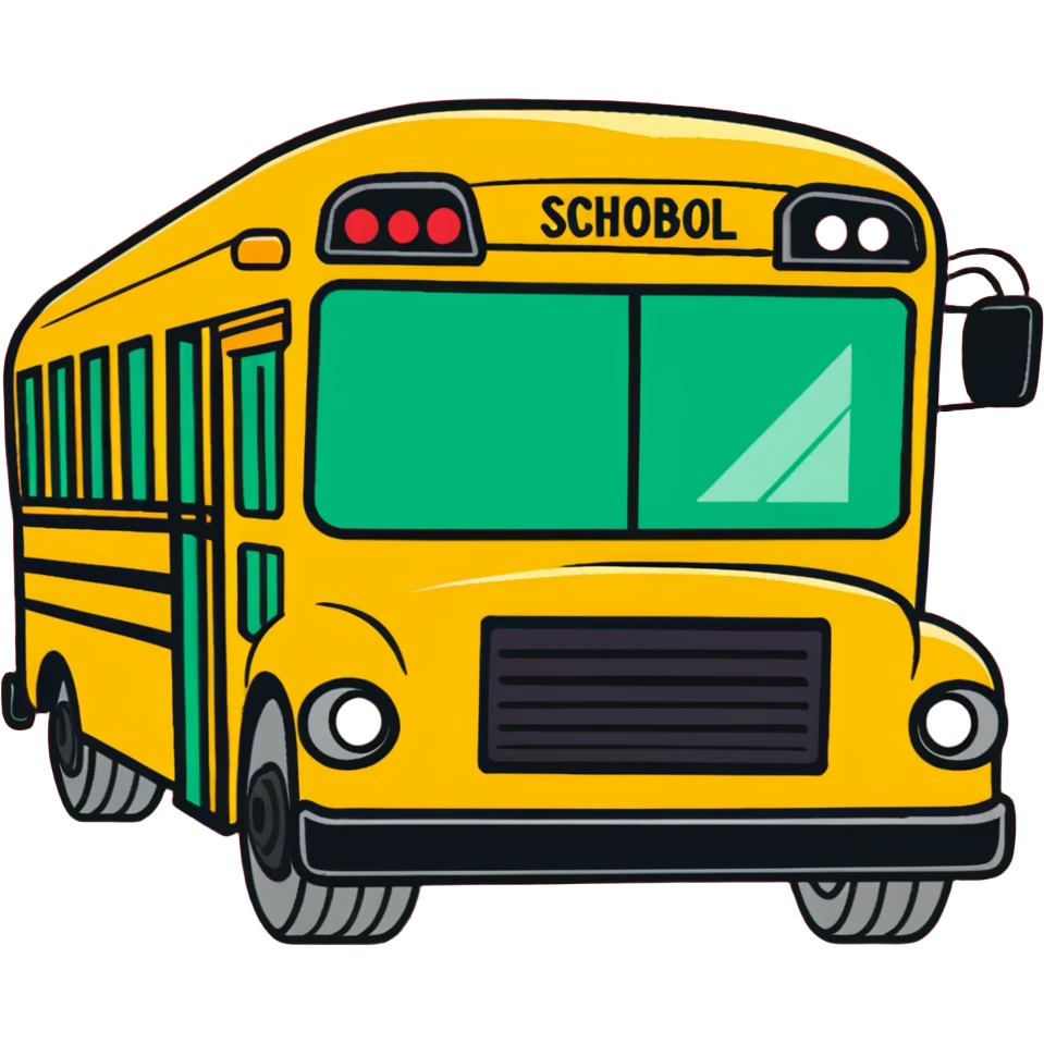 green school bus emoji