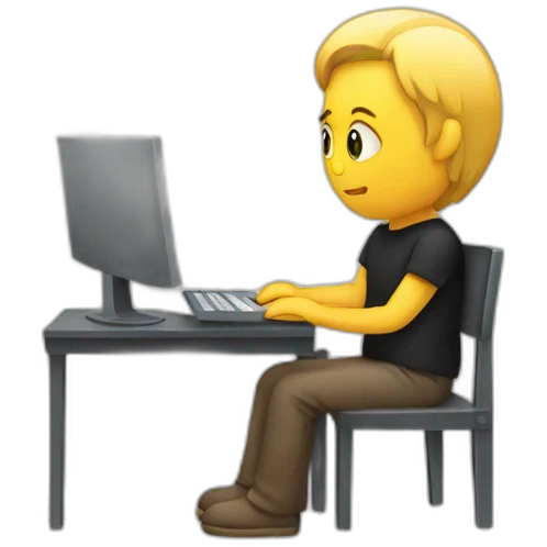 a person sitting infront of a computer emoji