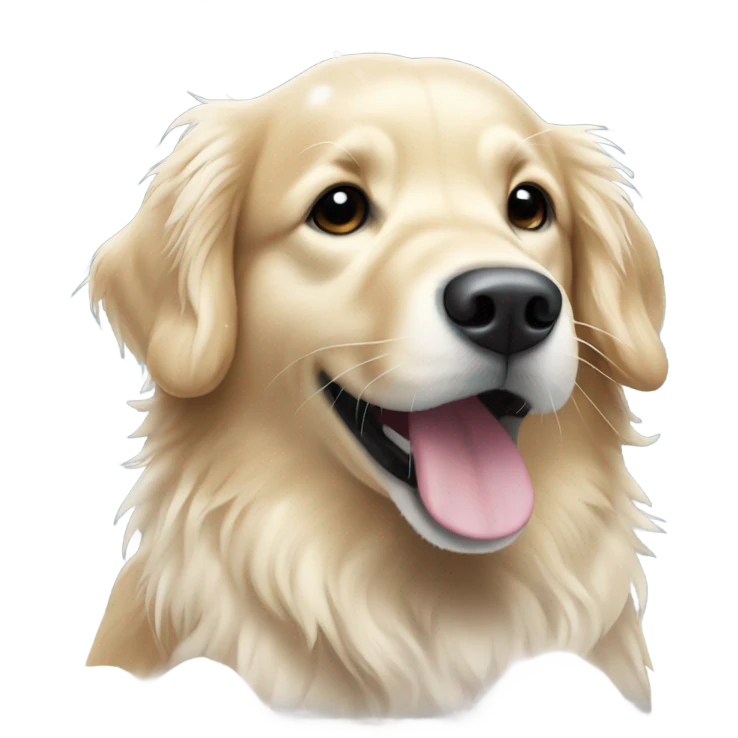 Golden retriever in snow emoji