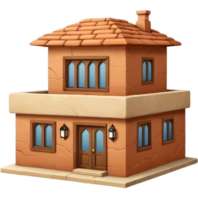 little city and small, ordinary, simple, home, Iranian-style emoji