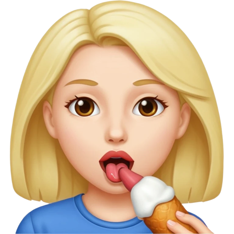 a woman licking a dick emoji