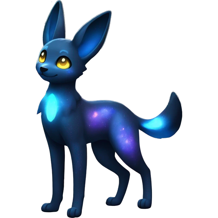 Shiny Sparkly Nebula Umbreon full body emoji