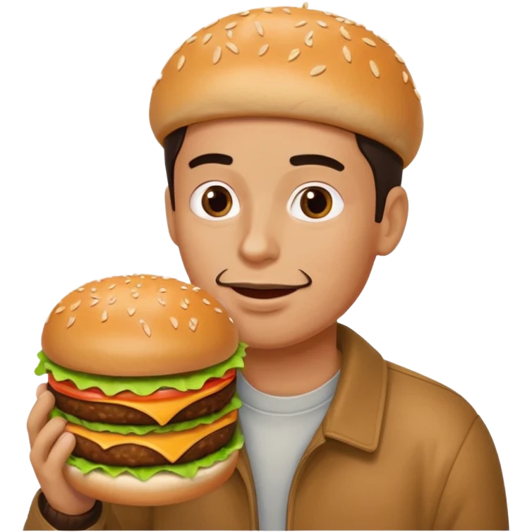 hombre comer amburguesa emoji