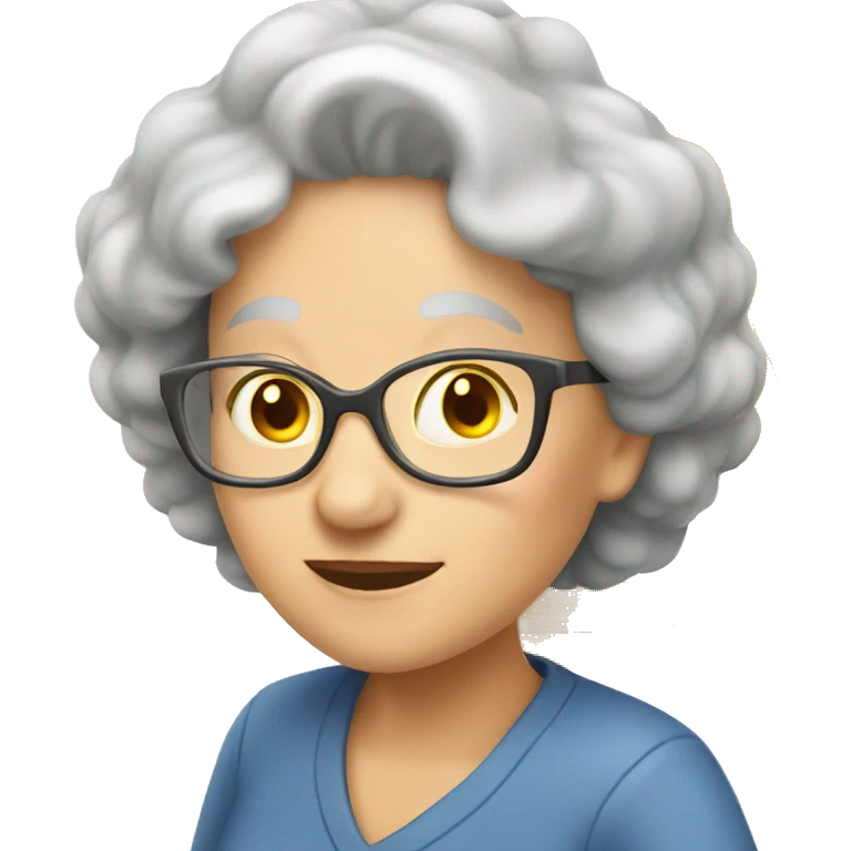 Senior woman on ladder emoji
