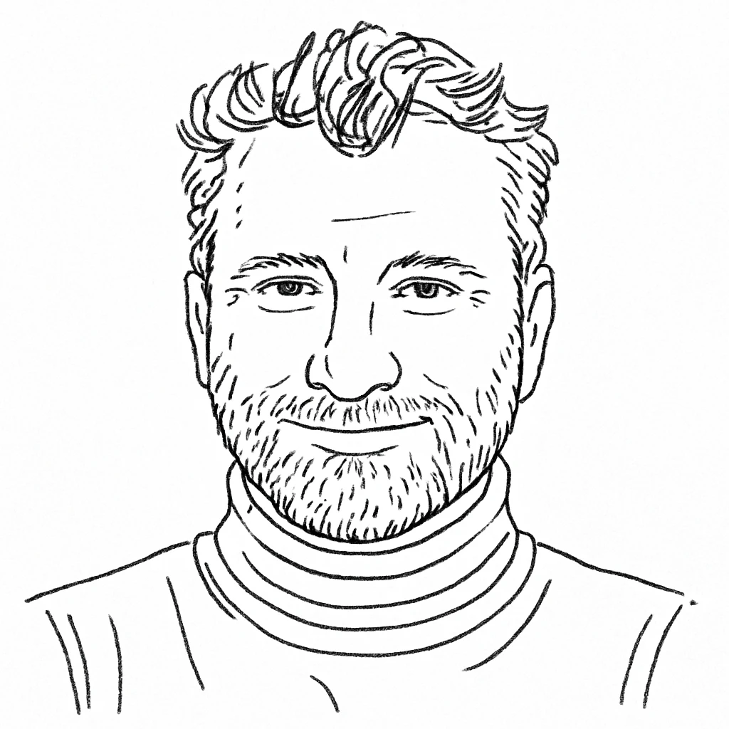 portrait, focus on facial features and hair, clean lines, no color emoji